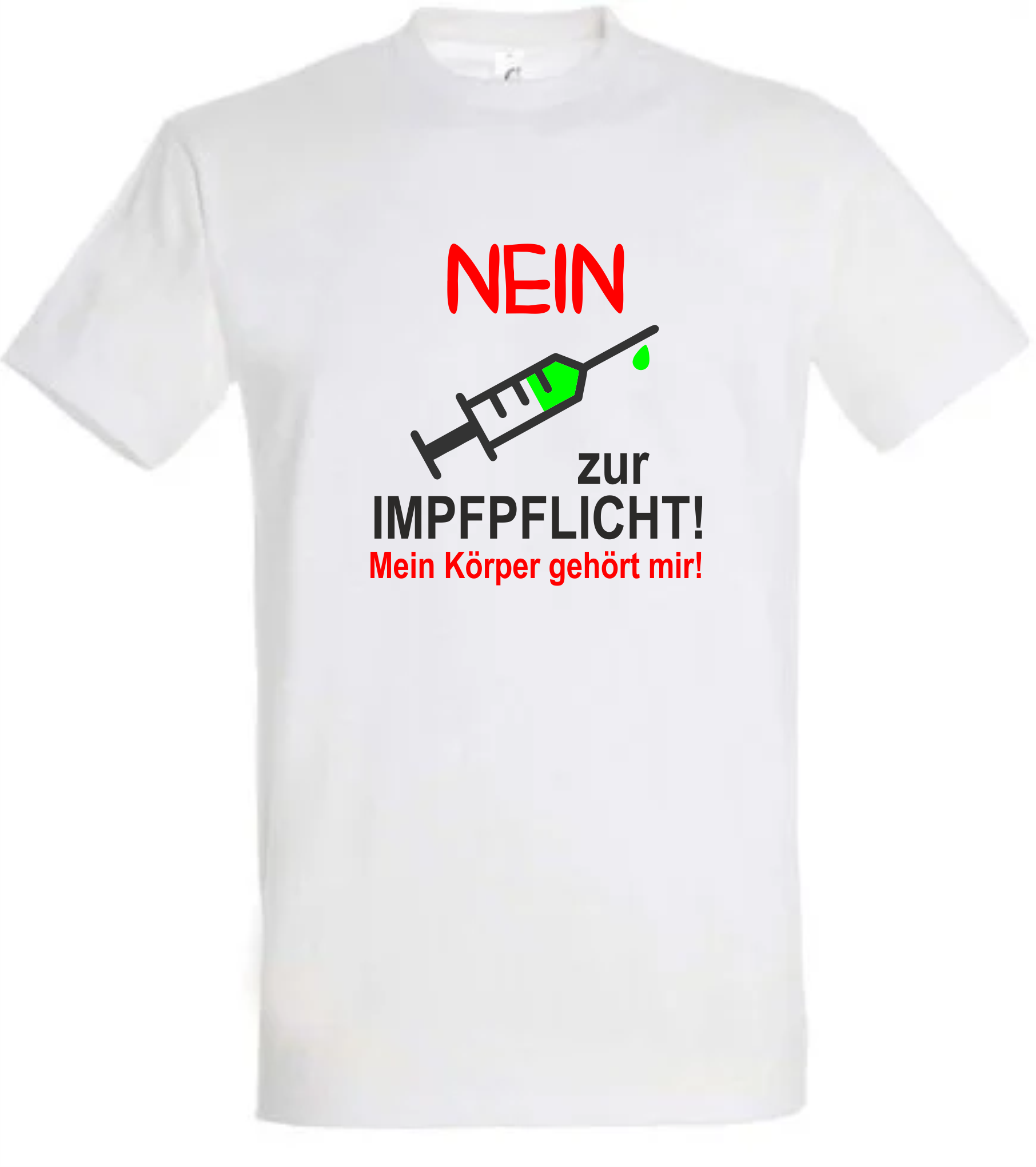 Nein zur Impfpflicht T-Shirt Herren weiß